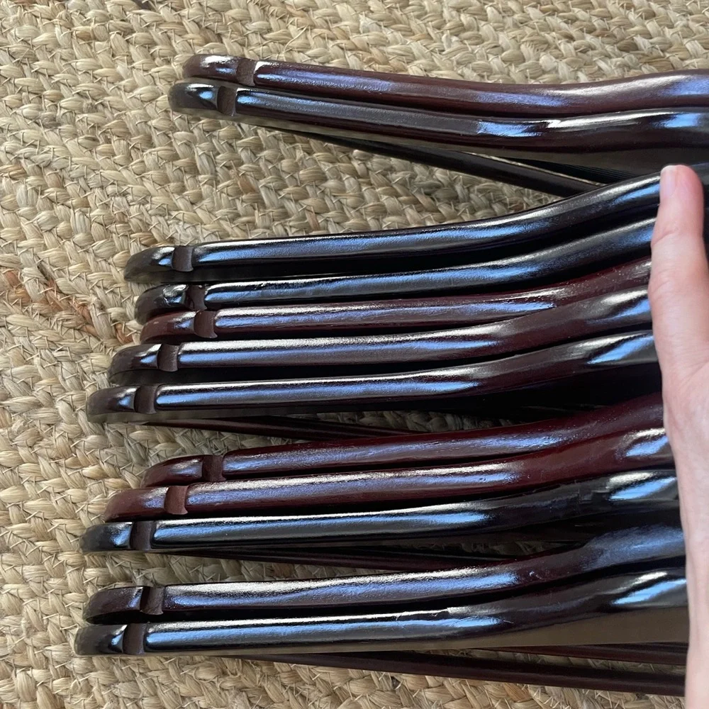 Set 12 Wood Hangers Inch dark wood